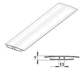 Polykarbonátový H-profil 4 mm