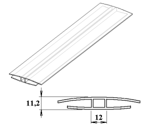 Polykarbonátový H-profil 8 mm 