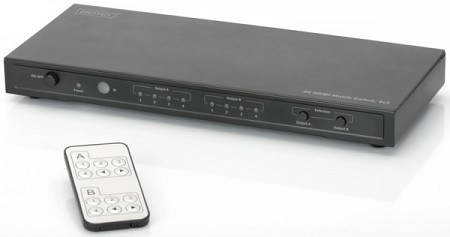 HDMI přepínač Digitus 4x2, maticový, podpora 4K + dálkové ovládání
