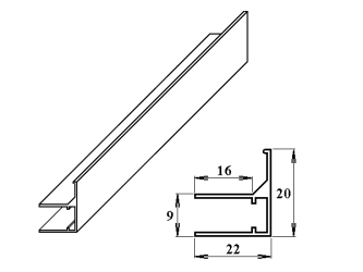 AL ukončovací / okrajový U/F-profil 6 mm 2.10m PK122-207