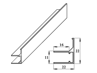 AL ukončovací / okrajový U/F-profil 8 mm 2.10m PK123-207