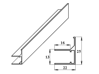 AL ukončovací / okrajový U/F-profil 10 mm 2.10m PK124-207