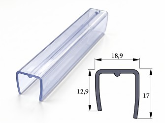 PC ukončovací U-profil 16 mm čirý 2.10m PK135-207