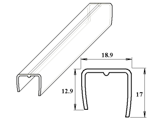 PC ukončovací U-profil 16 mm čirý 2.10m PK135-207