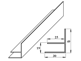 PVC okrajový F-profil 16 mm bílý 6m PK138-205