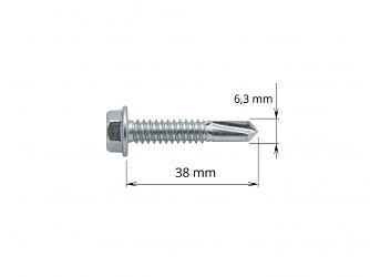 Šroub do železa TEX 6,38 x 38 mm šestihranná hlava PK141