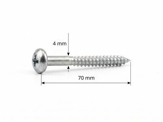 Vrut do dřeva 4,0 x 70 mm půlkulatá hlava kříž PK175