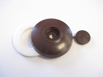 LANIT PLAST - přítlačný terčík pro PC, hnědý PP, Ø 53 mm PK246