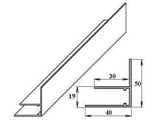 AL okrajový F-profil 16 mm 6m PK975-205