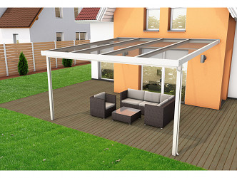 Hliníková pergola Terrassendach Premium - VSG sklo / bílá konstrukce