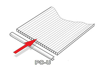 PC U-profil 4 mm pro skleník, délka 2,10 m (1 ks) LG2363