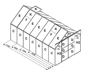 náhradní prosklení pro skleník VITAVIA URANUS 9900 PC 6 mm LG2542