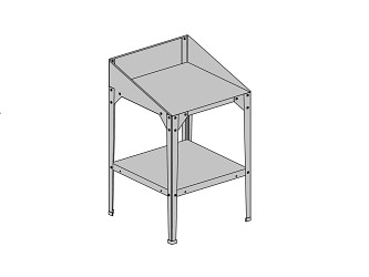 ocelový regál LANITPLAST 60x60x41/81 cm dvoupolicový stříbrný GSE3 LG2712