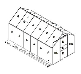 náhradní prosklení pro skleník VITAVIA VENUS 3800 PC 4 mm LG3060