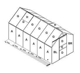 náhradní prosklení pro skleník VITAVIA VENUS 3800 PC 6 mm LG3061