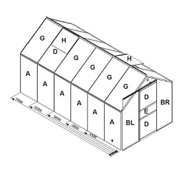 náhradní prosklení pro skleník VITAVIA VENUS 5000 PC 6 mm LG3063