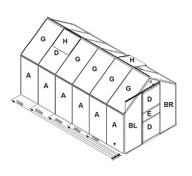 náhradní prosklení pro skleník VITAVIA VENUS 6200 PC 6 mm LG3065