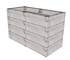 vyvýšený záhon JUWEL TIMBER 4ER-SET (20470) LG3177