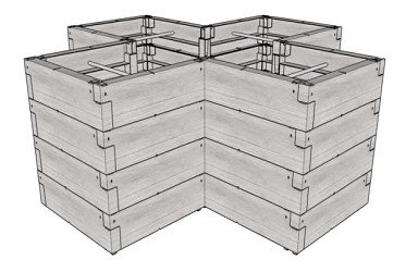 vyvýšený záhon JUWEL TIMBER ERGOLINE CROSS LG3249