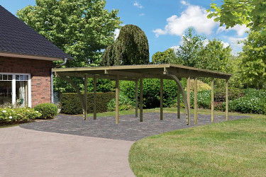 dvojitý carport KARIBU ECO 2C 62045 LG3295