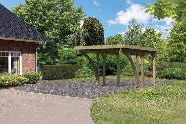 carport KARIBU CLASSIC 1C 61966 ocelové střešní plechy LG3353