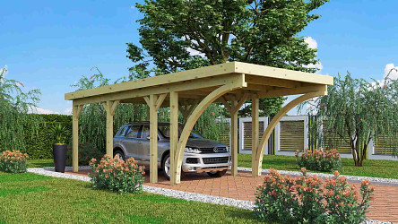 carport KARIBU CLASSIC 2C 61969 ocelové střešní plechy LG3356