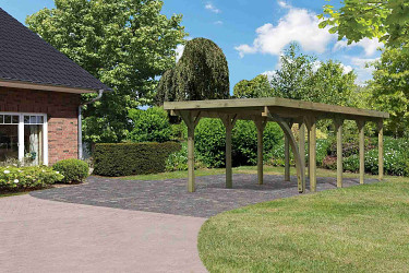 carport KARIBU CLASSIC 3B 61971 ocelové střešní plechy LG3358