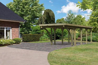 carport KARIBU CLASSIC 3C 61972 ocelové střešní plechy LG3359