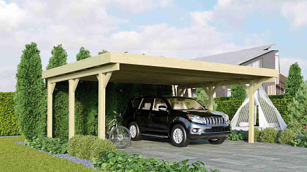 carport KARIBU CLASSIC 1A 61588 ocelové střešní plechy LG3360