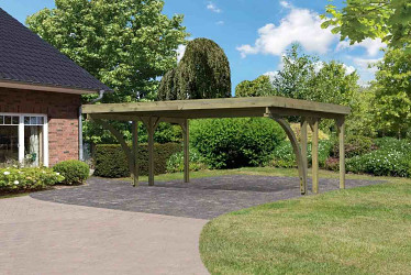 carport KARIBU CLASSIC 1C 61974 ocelové střešní plechy LG3362