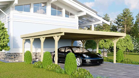 carport KARIBU CLASSIC 2A 61975 ocelové střešní plechy LG3363