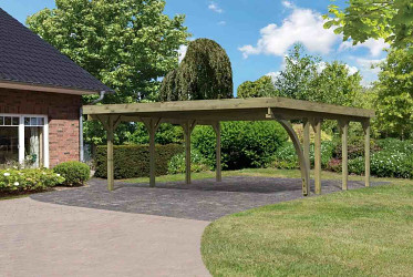 carport KARIBU CLASSIC 2B 61976 ocelové střešní plechy LG3364