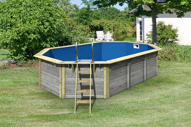 bazén KARIBU model X4 (39061) 6,1 x 4,0 m terragrau LG3445