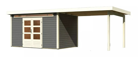 dřevěný domek KARIBU KANDERN 7 + přístavek 320 cm (9247) terragrau LG3624