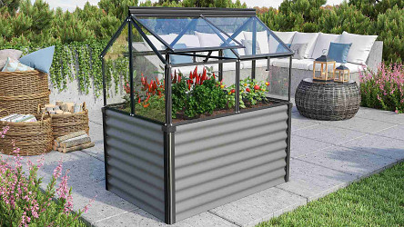vyvýšený záhon s pařeništěm VITAVIA GAIA JUMBO sklo 3 mm černý LG3739