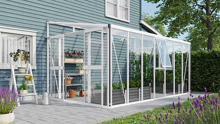 skleník VITAVIA ATHENA 11900 sklo 3 mm + PC 10 mm bílý LG3841