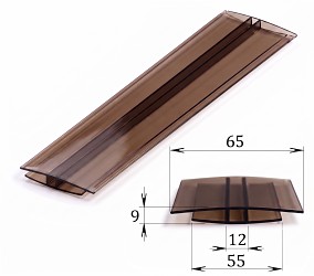 polykarbonátový H-profil 6 mm bronz 7m PK1065-206