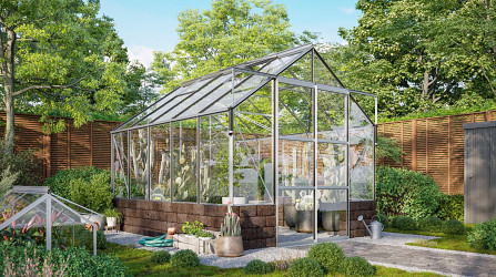 skleník VITAVIA CASSANDRA 8300 čiré sklo 3 mm stříbrný LG4374