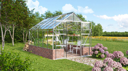 skleník VITAVIA CASSANDRA 9900 čiré sklo 3 mm stříbrný LG4415
