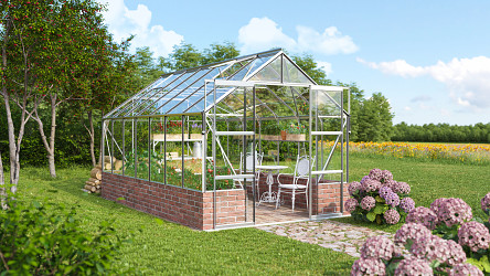 skleník VITAVIA CASSANDRA 11500 čiré sklo 3 mm stříbrný LG4417