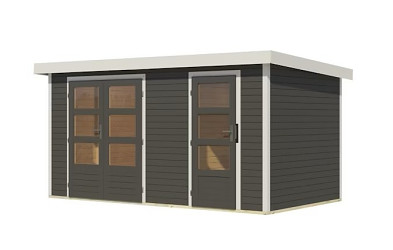 hybridní domek KARIBU MERKUR (12492) terragrau / bílý LG4449