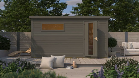 finská sauna KARIBU HYTTI 6 (124) terragrau LG4503