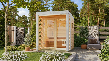 finská sauna KARIBU ARES 1 (212) natur / bílá LG4511