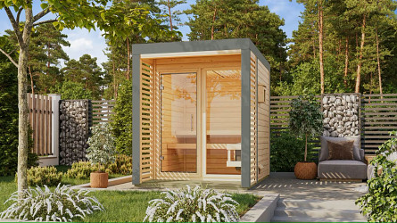 finská sauna KARIBU ARES 1 (213) natur / šedá LG4510