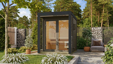 finská sauna KARIBU ARES 1 (217) terragrau / antracit LG4515