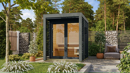 finská sauna KARIBU ARES 1 (234) antracit / šedá LG4513