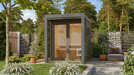 finská sauna KARIBU ARES 1 (216) terragrau / šedá LG4516