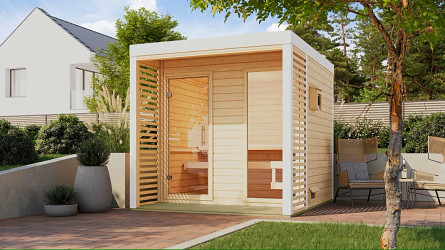 finská sauna KARIBU ARES 2 (258) natur / bílá LG4520