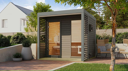 finská sauna KARIBU ARES 2 (262) terragrau / šedá LG4525