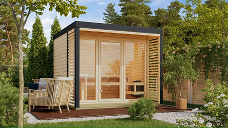 finská sauna KARIBU ARES 3 (330) natur / antracit LG4527